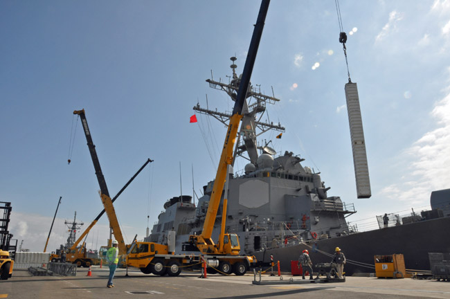 Loading Munitions at the Naval Weapons Station Seal Beach Wharf
